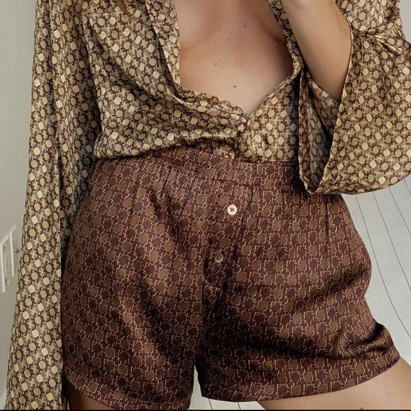 L'Academie -- Brown Chain Boxer Shorts - Picture 1 of 5